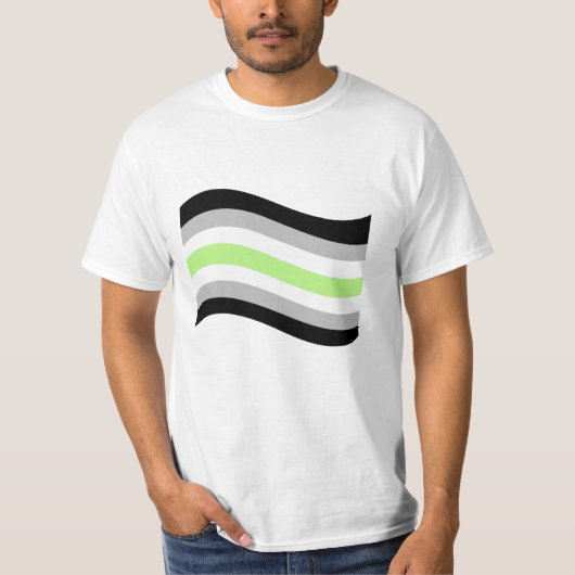 Agender Pride Wavy Flag T-shirt (Voorkant)
