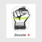 Agender Protest Fist Sticker (Vel)