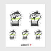 Agender Protest Vuist Sticker (Vel)