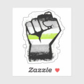 Agender Protest Vuist Sticker (Vel)