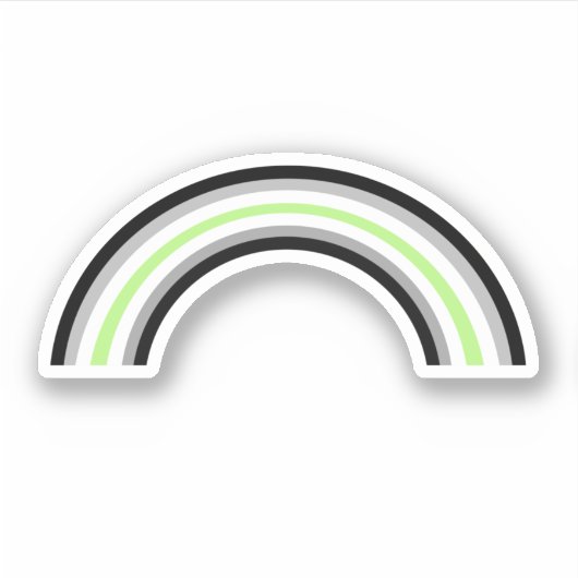 Agender Rainbow Sticker (Voorkant)