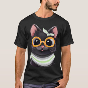 Agender Vlag Kleuren een Mooie Kat voor Agender Ge T-shirt