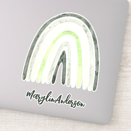 AGENDER WATERVERF RAINBOWS LGBTQ CUSTOM MONOGRAM STICKER (Detail)