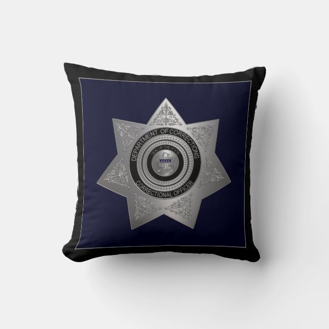 Agent correctionnel Coussin Argent et bleu (Recto)