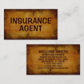 Agent d'assurance Carte de visite antique (Devant / Derrière)