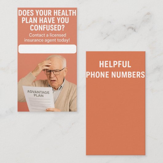 Agent d'assurance - Carte de visite Avantage (Devant / Derrière)