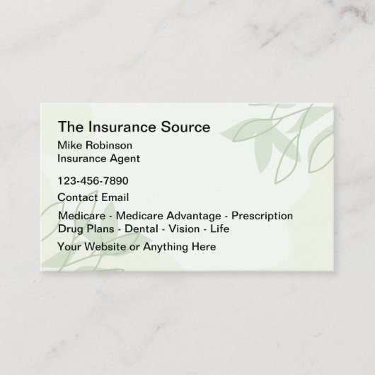 agent d'assurance Modèle Carte de visite moderne (Devant)