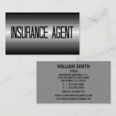 Agent d'assurance Silver to Black Carte de visite (Devant / Derrière)