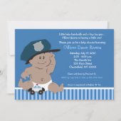 Agent de police Baby Cop Douche Invitation Med Pea (Devant)