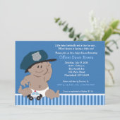 Agent de police Baby Cop Douche Invitation Med Pea (Debout devant)