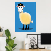 Agent de police des moutons | AI Art Poster (Bureau à domicile)