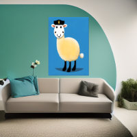 Agent de police des moutons | AI Art Poster