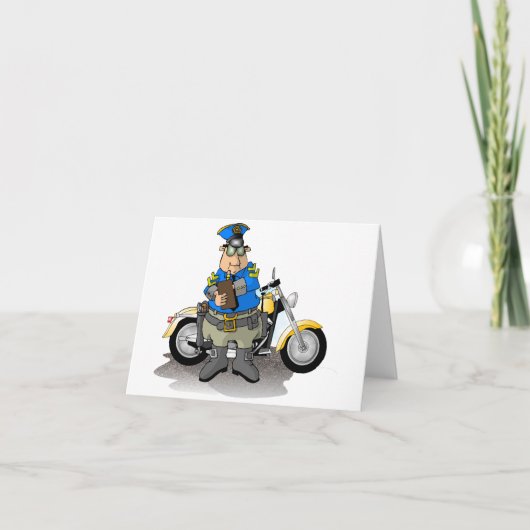 Agent De Police Écrivant Une Carte De Billets (Devant)