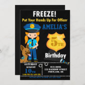 Agent de police invitation fêtes (Devant / Derrière)