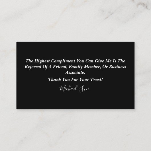 Agent de prêt carte de visite / Realtor (Dos)