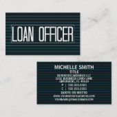 Agent de prêt Élégant Carte de visite de bande (Devant / Derrière)