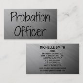 Agent de probation Carte de visite Silver (Devant / Derrière)