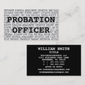 Agent de probation Mots juridiques Carte de visite (Devant / Derrière)