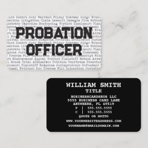 Agent de probation Mots juridiques Carte de visite
