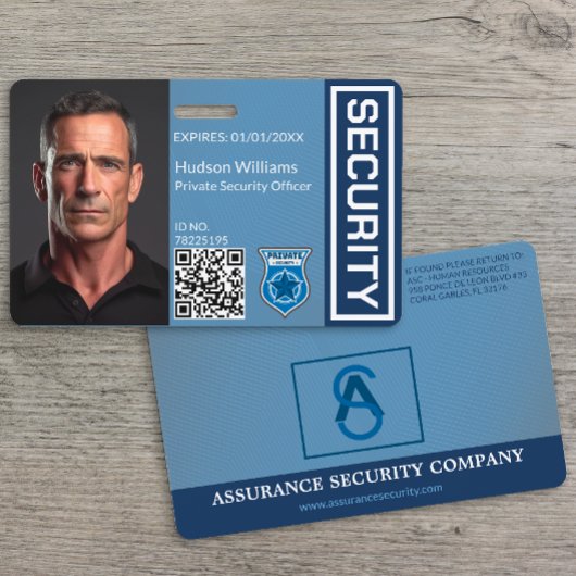 Agent de sécurité privée Badge d'identité photo