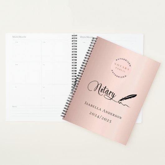 Agent de signature de prêt notaire or rose 2026 (Devant avec enveloppe)