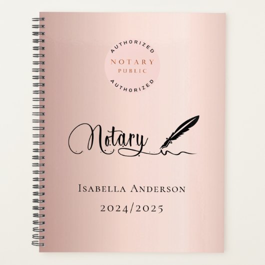 Agent de signature de prêt notaire or rose 2026 (Devant)