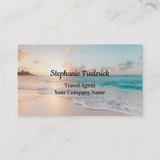 Agent de voyage Beach Carte de visite Océan (Devant)