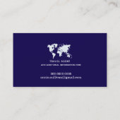 Agent de voyage bleu foncé avec carte du monde (Dos)