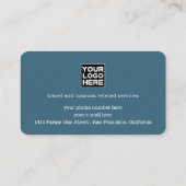 Agent de voyage Blue Carte de visite faux or avion (Dos)