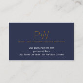 agent de voyage carte de visite bleu avec avion (Dos)