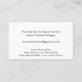 Agent de voyage Carte de visite de l'Agence des na (Dos)