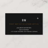 agent de voyage carte de visite noir avec worldmap (Dos)