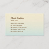 Agent de voyage Carte d'or Turquoise Ombre Blogger (Dos)