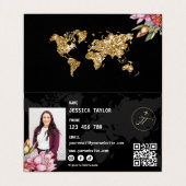 Agent de voyage Carte du monde de passeport Insére (Intérieur déplié)