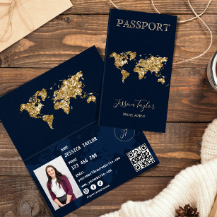 Agent de voyage Carte du monde de passeport Insére