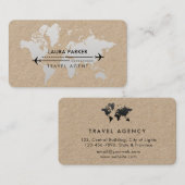 Agent de voyage Carte du monde Services de vacance (Devant / Derrière)