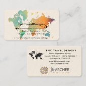 Agent de voyage Carte du monde Vacances Eau Turquo (Devant / Derrière)