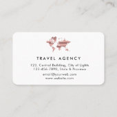 Agent de Voyage Carte Mondiale Vacances Rose Or (Dos)