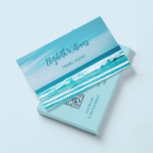 Agent de voyage Ocean   Carte de visite de code QR