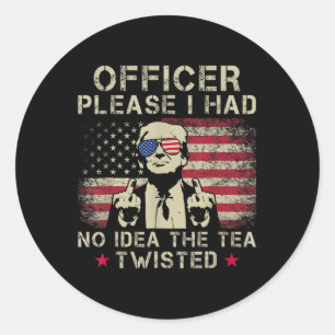 Agent, ik had geen idee dat de thee grappig draaid ronde sticker