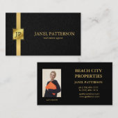 Agent immobilier Bold Black Gold Carte de visite (Devant / Derrière)