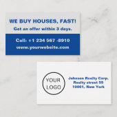 Agent immobilier Carte de visite - Nous achetons d (Devant / Derrière)