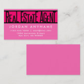 Agent immobilier Carte de visite rose chaud (Devant / Derrière)
