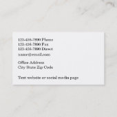 Agent immobilier commercial Cartes de visite (Dos)