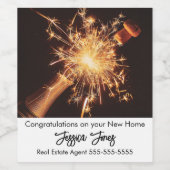 Agent immobilier félicitations vin étiquette (Étiquettes simples)