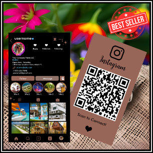 Agent immobilier Instagram Carte de visite QR Terr