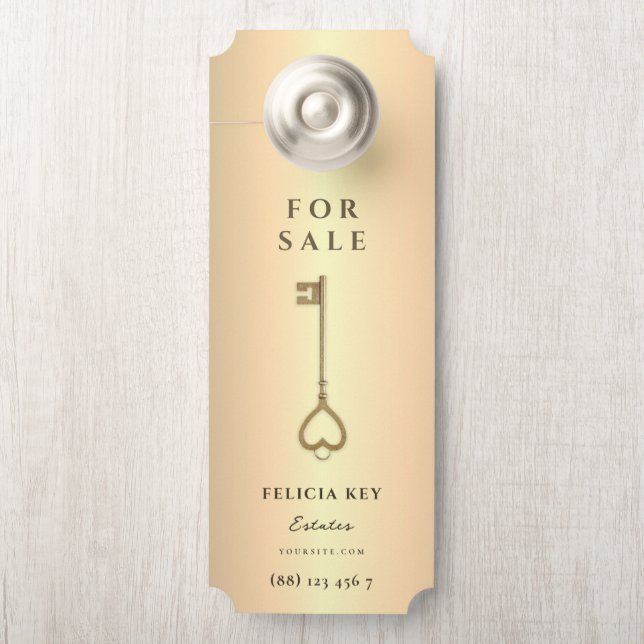 Agent immobilier moderne Affichette de porte avant (Sur le bouton)