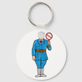 Agent met een stopteken Sleutelhanger (Voorkant)