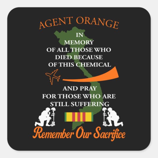 Agent Orange Vierkante Sticker (Voorkant)