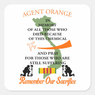 Agent Orange Vierkante Sticker